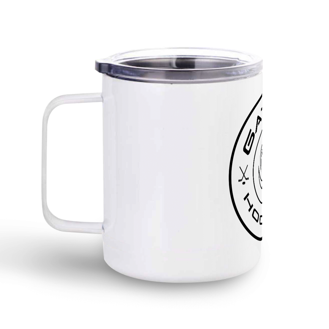 Stainless steel mug with transparent lid
