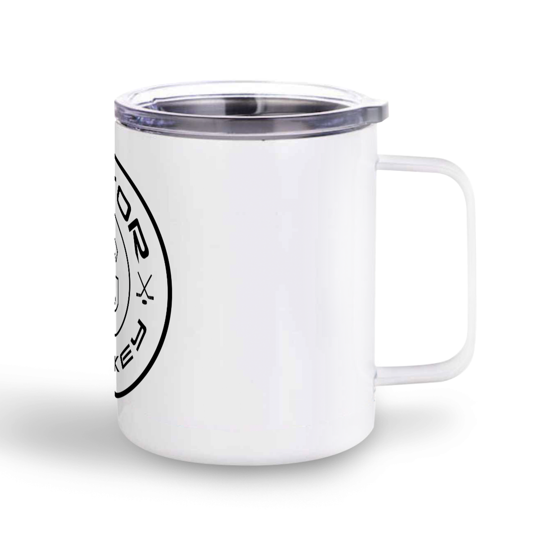Stainless steel mug with transparent lid